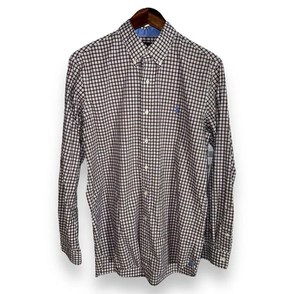 Polo Ralph Lauren Brown Stretch Poplin Button-Down Shirt M